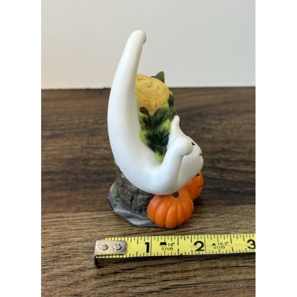 PartyLite Ceramic Halloween Ghost 3.75" Candle Snuffer P7025 Tree Pumpkin - Picture 8 of 9